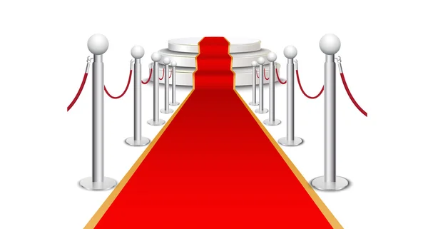 Alfombra roja en escalera circular — Vector de stock