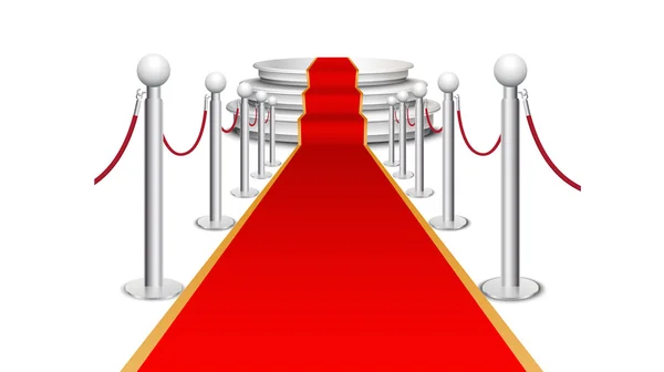 Red carpet on circular staircase — Stock Vector