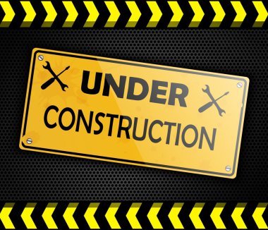 Yapım aşamasında işareti siyah arka plan