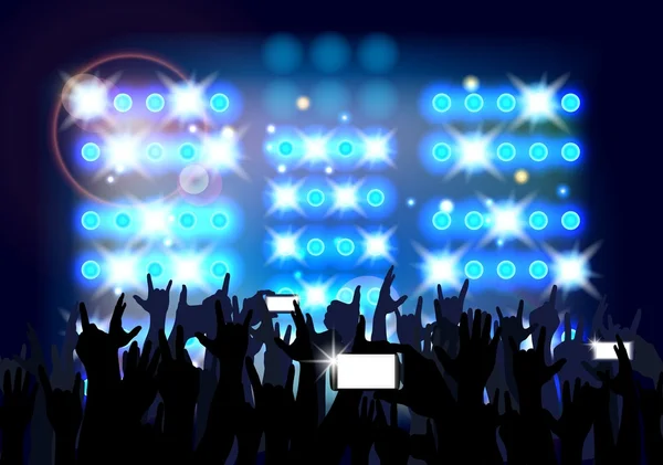 Bleu de la foule de fond de personnes de fête — Image vectorielle
