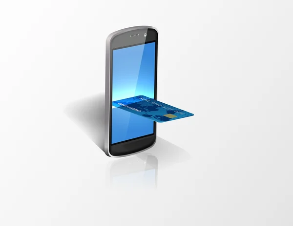 Smartphone mit Kreditkarte — Stockvektor