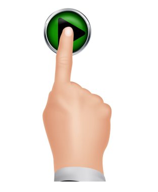 yandan basın Oynat düğmesini izole arka plan