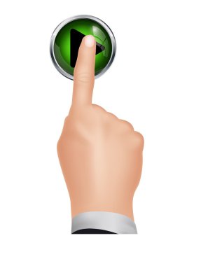 yandan basın Oynat düğmesini izole arka plan