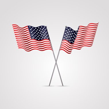Amerikan bayrağı beyazlar üzerinde izole edilmiş