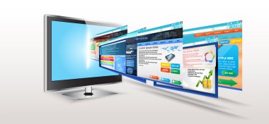 Şablon Web sitesi çizimi ile dizüstü bilgisayar