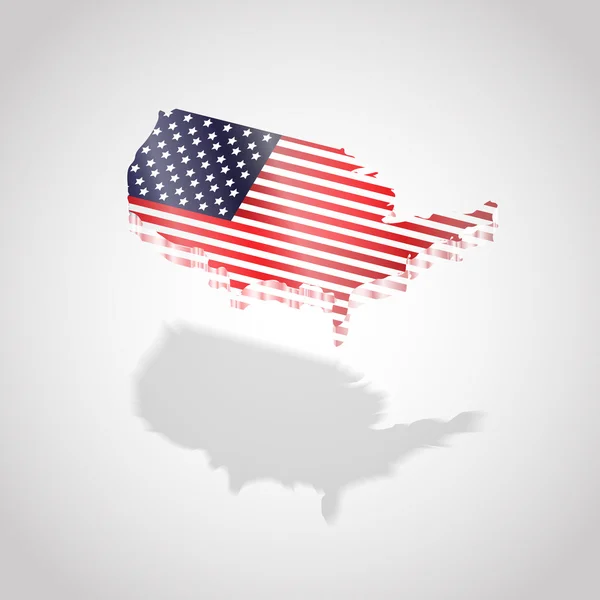 地図と分離されたアメリカの旗 — ストックベクタ
