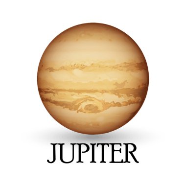 Gezegen Jüpiter izole arka plan üzerinde