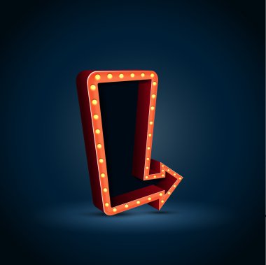 Metin mavi arka plan yeri olan Retro ok