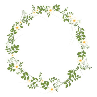 Daire çerçeve çiçek kavramı