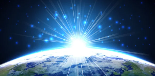 Planet Earth gece uzaydan ışık