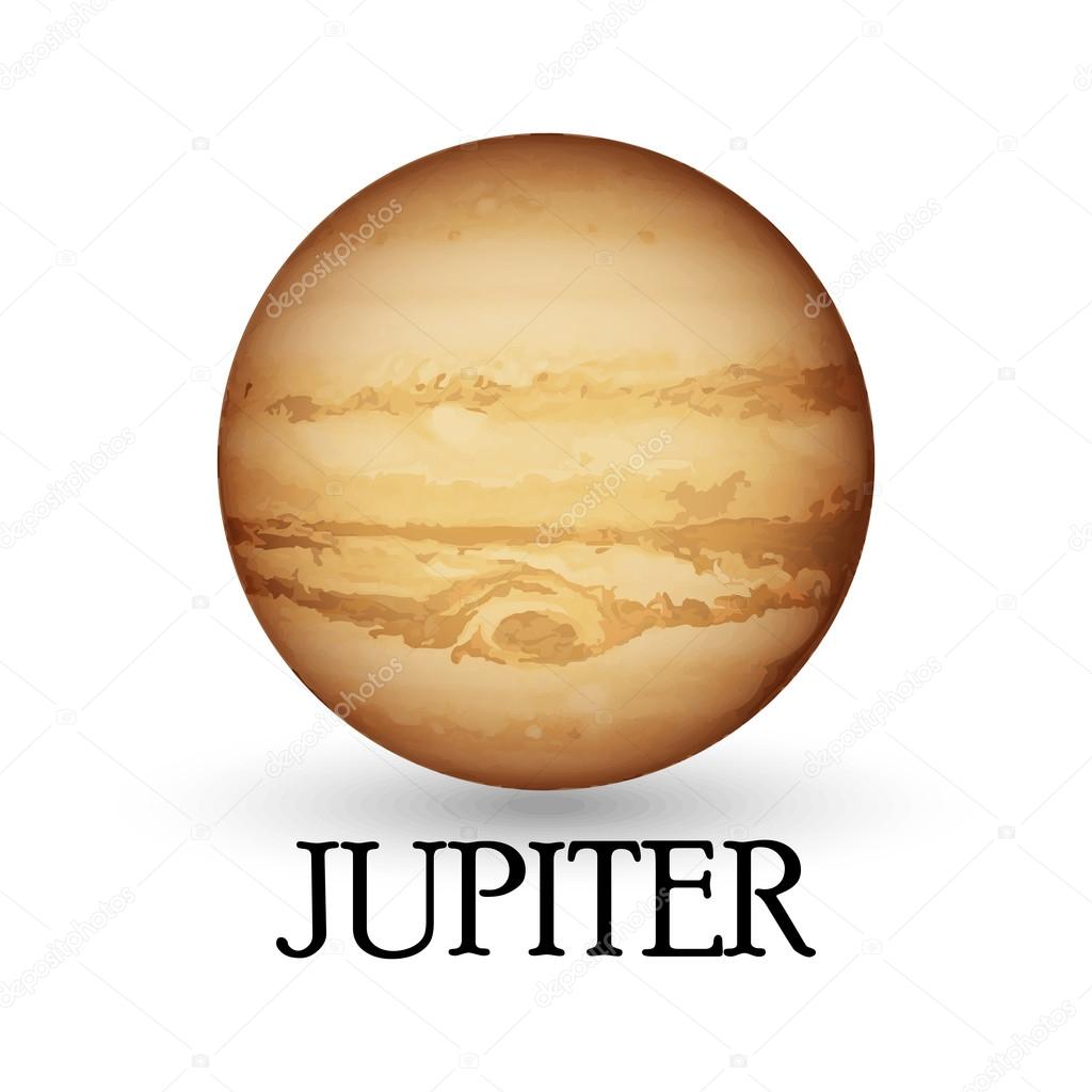 Planet jupiter on isolated background