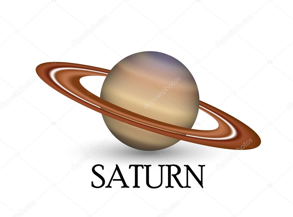Planet saturn on isolated background