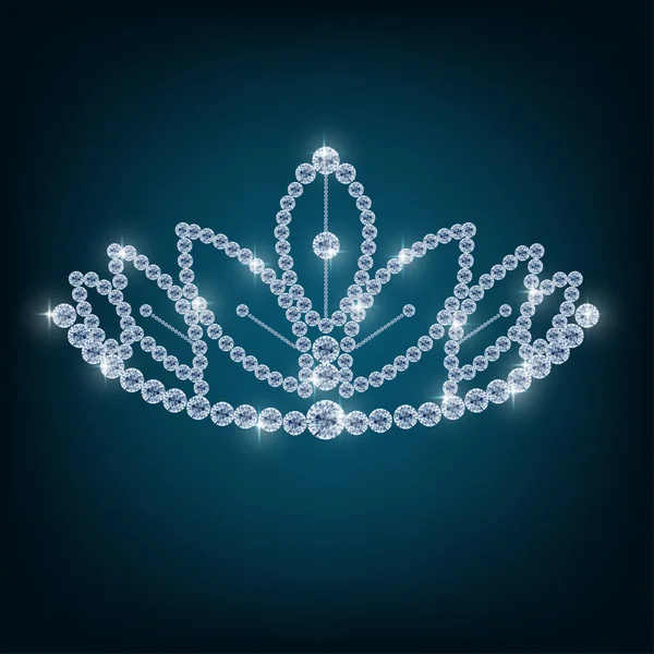 Couronne avec des concepts de diamants — Image vectorielle