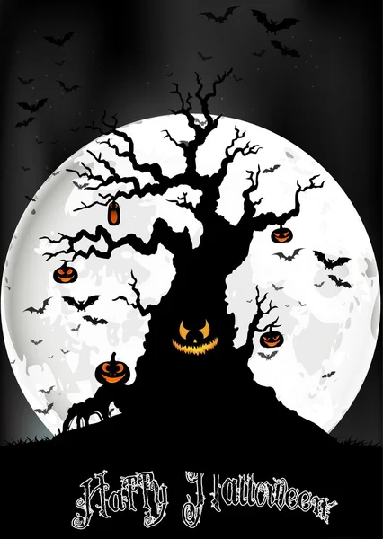 Halloween fundo na lua cheia —  Vetores de Stock