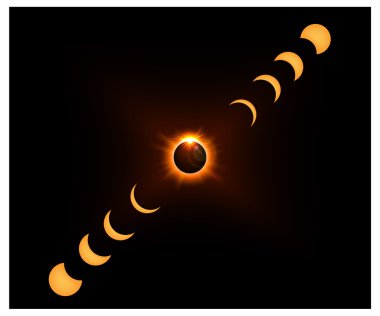 Alan arka plan ile altın güneş ışığı ve hilal ay