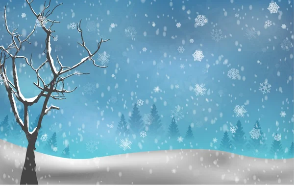 Karácsonyfa őszi-téli háttér — Stock Vector