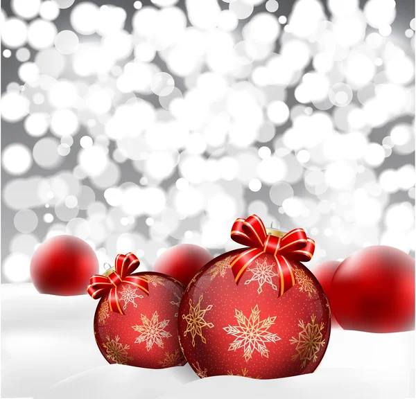 Noel arka plan bulanık baubles ile — Stok Vektör
