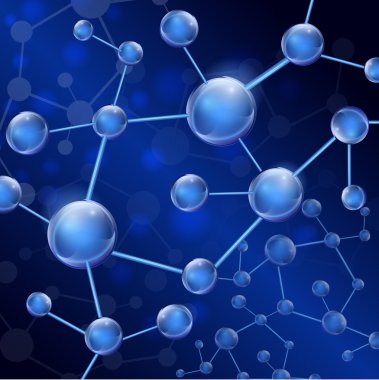 molekül illüstrasyon mavi zemin üzerine