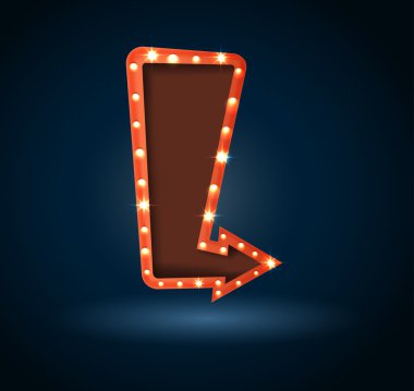 Metin mavi arka plan yeri olan Retro ok