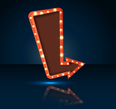 Metin mavi arka plan yeri olan Retro ok