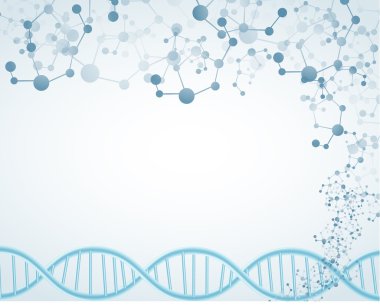 Bilim izole arka planda Dna temalı ve moleküler