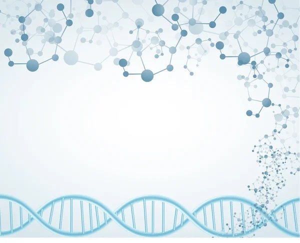 Ciencia sobre antecedentes aislados con tema de ADN y molecular — Vector de stock