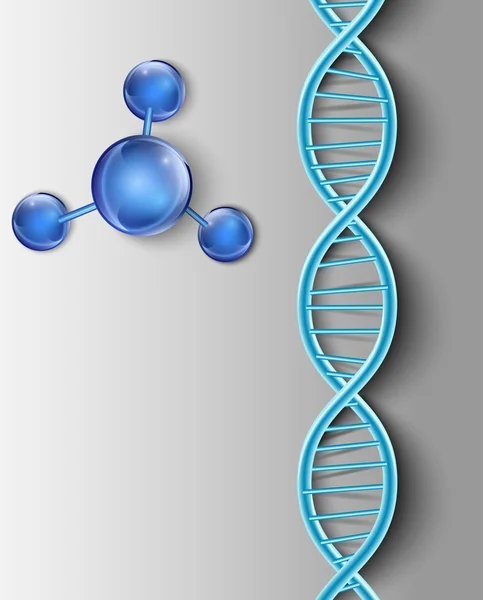 Sfondo scientifico con tema DNA e molecolare — Vettoriale Stock