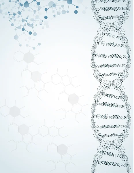 DNA e molecole su fondo isolato — Vettoriale Stock