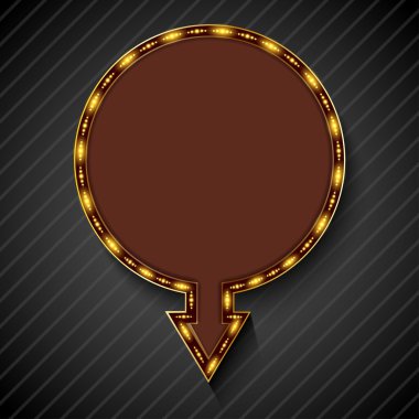 Retro ışık afiş siyah arka plan üzerinde parlayan