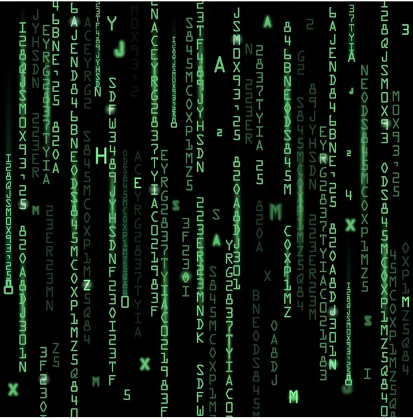 Binaire technologie. Binaire op groene achtergrond — Stockvector