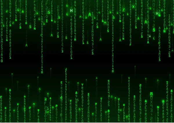 Binaire technologie. Binaire op groene achtergrond — Stockvector