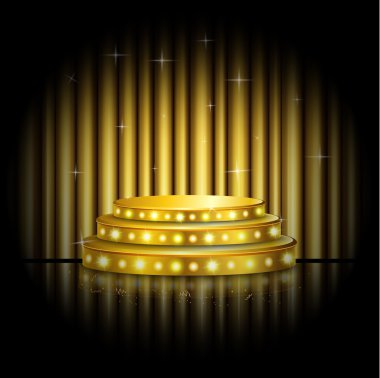 Altın Spot arka plan ile boş sahne