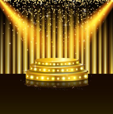 Sahne arka plan üzerinde parlayan spot