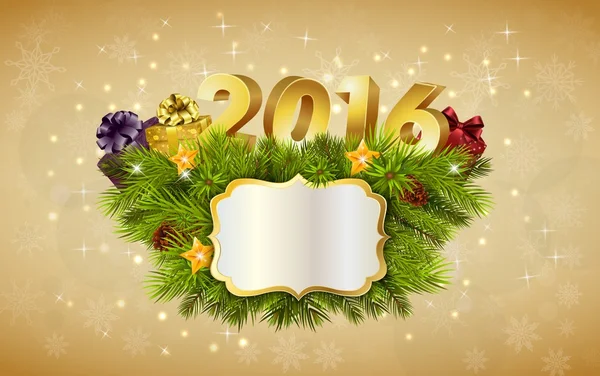 Feliz Ano Novo para 2016 decoração outdoor — Vetor de Stock