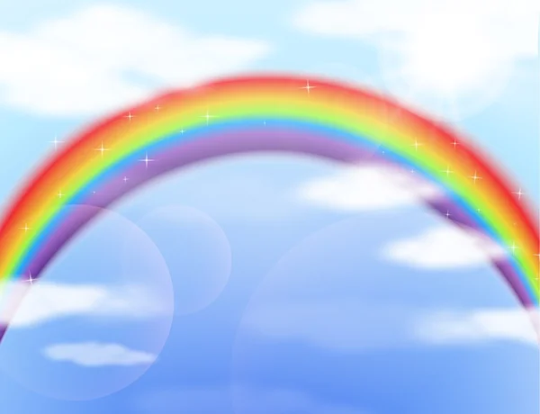 Rainbow bakgrunden på dagtid — Stock vektor