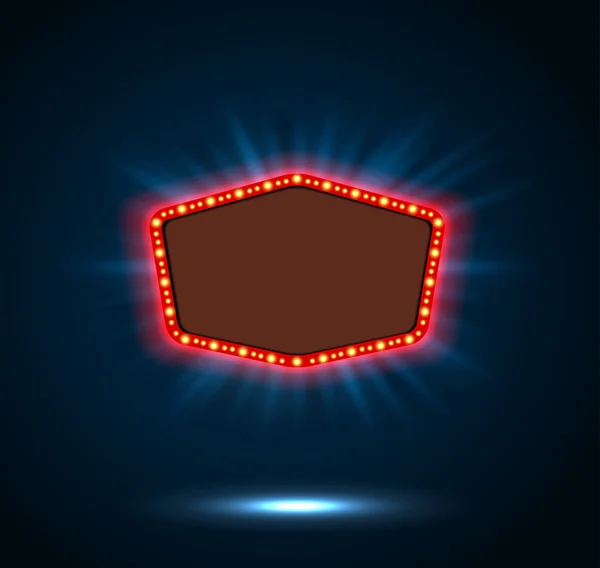 Alan metin mavi arka plan için mavi retro billboard parlayan