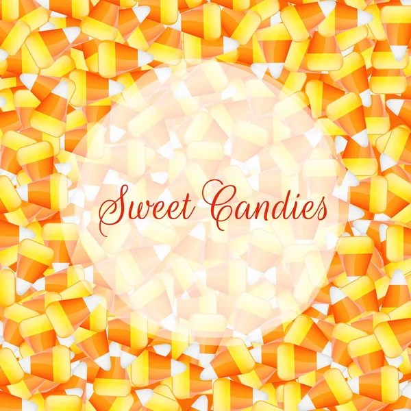 A close up background pile of candy corn — Stock Vector