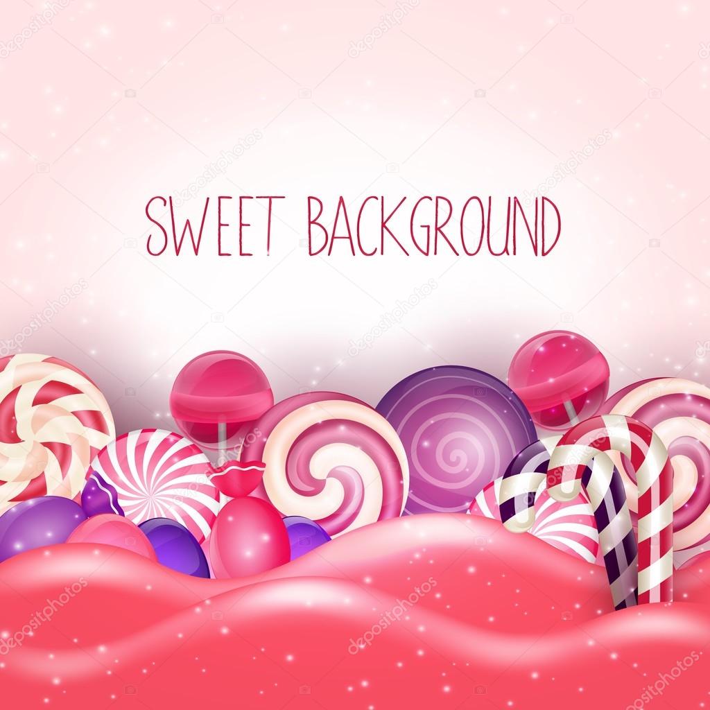 Candy of pink land background