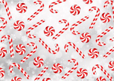 Şeker kamışı ve lolipop kar taneleri ile