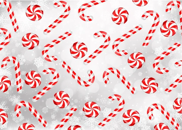 Şeker kamışı ve lolipop kar taneleri ile