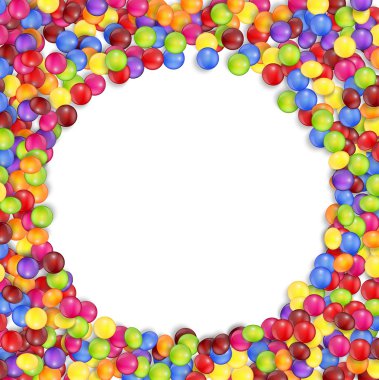 Kare daire renkli şekerler