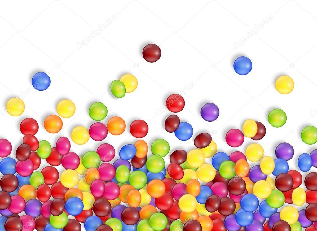 Sweets of candies with a white background