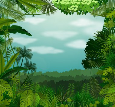 Tropikal arka plan bulutlar gökyüzü ile güzel