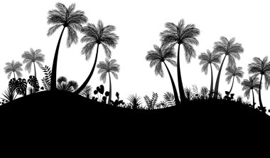 palmiye ağaçları siluet