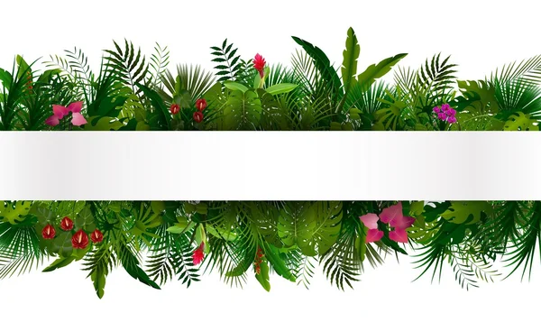 Tropickou zeleň. Květinový motiv pozadí — Stockový vektor