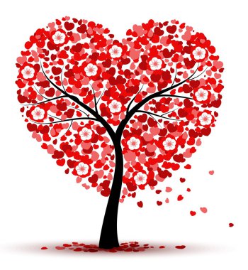 Sevgiliye arka plan kırmızı kalp yaprakları ile