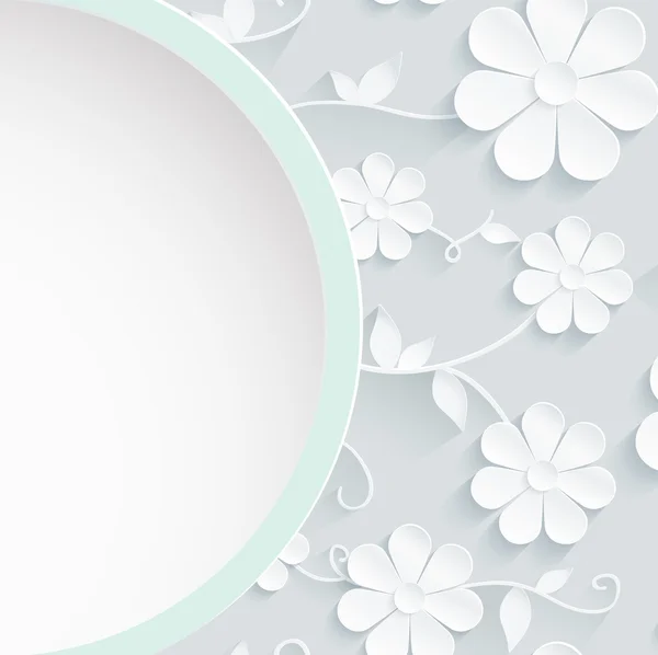 Mooie krans van Lentebloemen, white daisies — Stockvector