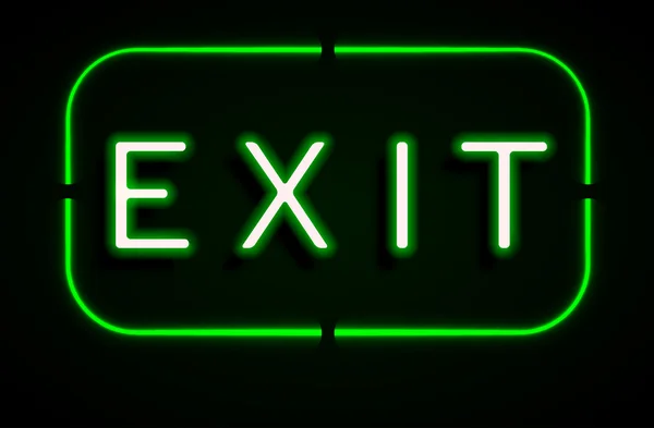 Neon banner on text exit background — Stock Vector