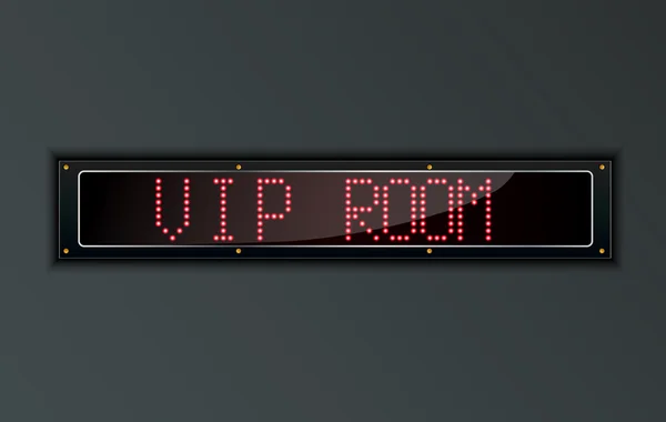 VIP Room Led Cyfrowy znak — Wektor stockowy