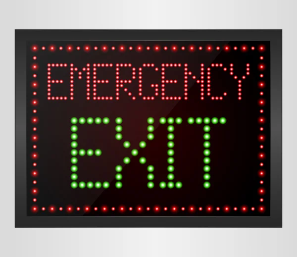 Emergency Exit leidde digitale teken — Stockvector